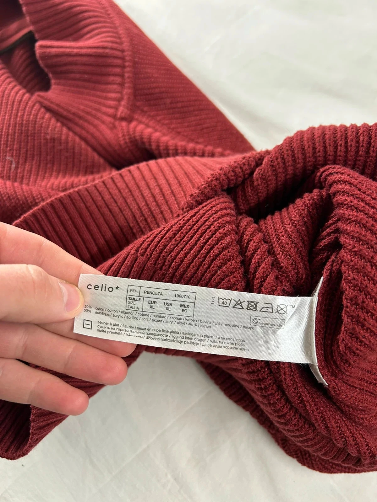 Rode bordeaux celio halve ritssluiting trui – photo 9